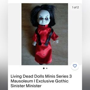 Living Dead Doll Mini Exclusive Gothic Sinister Minister RARE series 3 Mausoleum